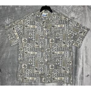 Makapuu Sportswear Mens 3XL Hawaiian Shirt Aloha Tribal Made In Hawaii USA